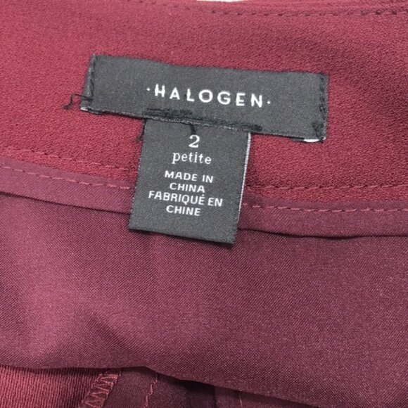 Halogen Wide Leg Cropped Pants Red PETITE - Picture 3 of 8